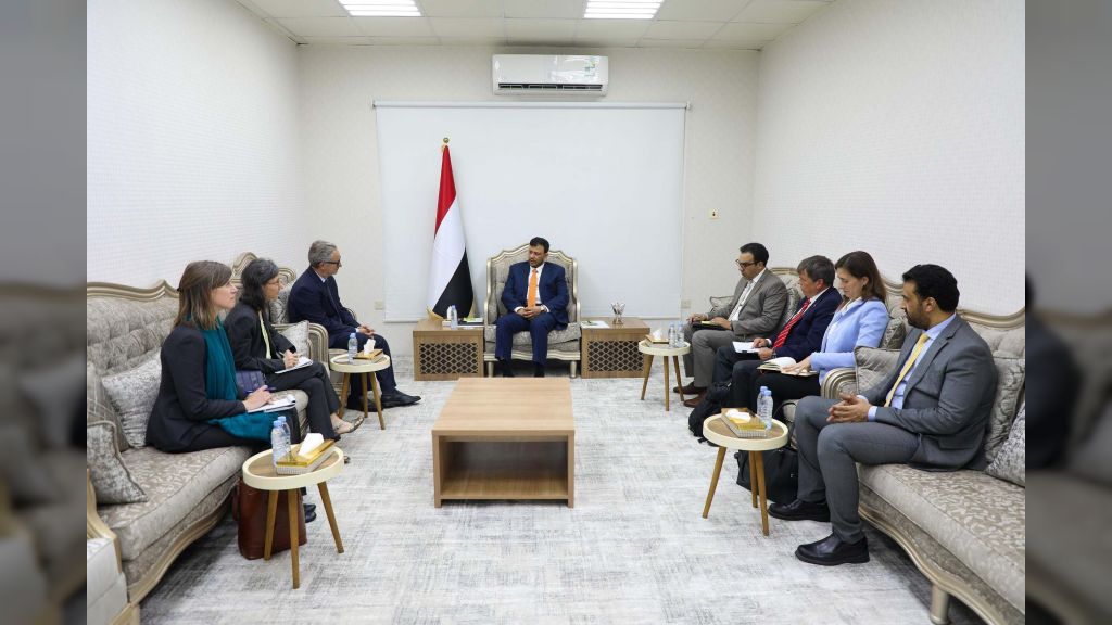 عضو مجلس القيادة د. عبدالله العليمي يستقبل سفراء الاتحاد الأوروبي لدى اليمن
