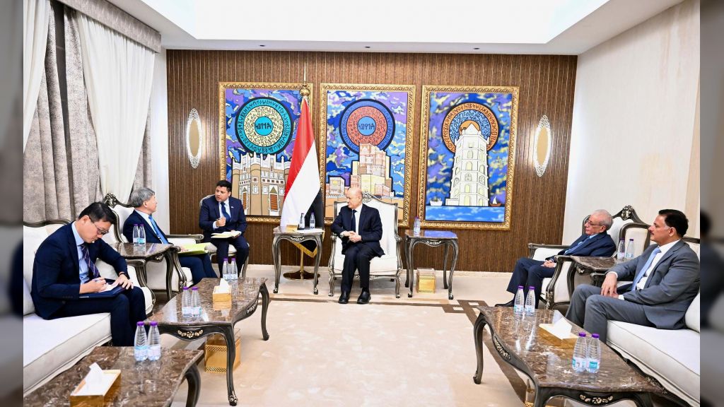 رئيس مجلس القيادة يشيد بالدور الكوري الداعم للشعب اليمني في مجلس الامن الدولي