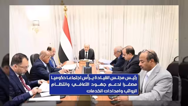 العليمي يقر خطة لمعالجة أزمة الرواتب والكهرباء وتأمين الوقود