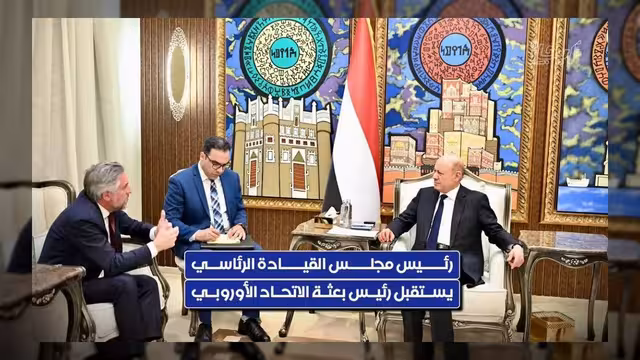 الرئيس العليمي يبحث مع رئيس بعثة الاتحاد الأوروبي تعزيز الشراكة والتمويل التنموي
