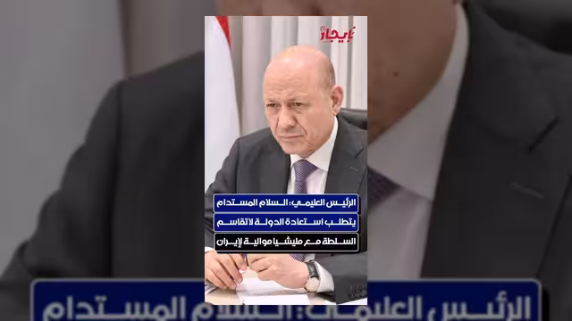 رئيس مجلس القيادة: السلام المستدام يتطلب استعادة الدولة لا تقاسم السلطة