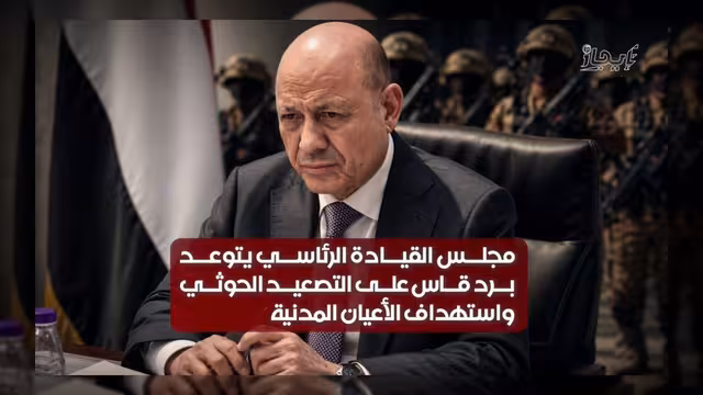 مجلس القيادة الرئاسي يتوعد برد حازم على التصعيد الحوثي