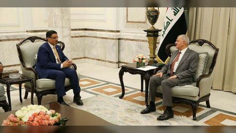 الرئيس العراقي يستقبل في قصر بغداد وزير الخارجية وشؤون المغتربين