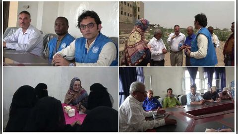 وفد من بعثة الأمم المتحدة إلى الحديدة يقف أمام جرائم الحوثيين في حيس