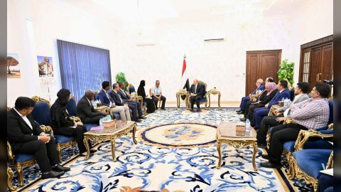 رئيس مجلس القيادة الرئاسي يستقبل وفدا من حلف اللقاحات العالمي