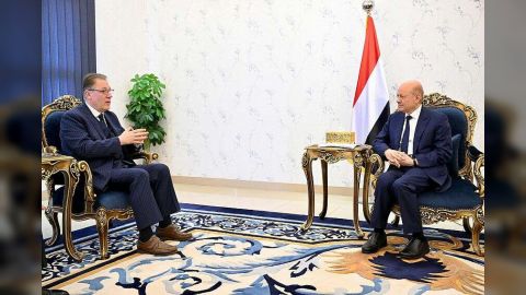 رئيس مجلس القيادة الرئاسي يستقبل مساعد الامين العام للامم المتحدة