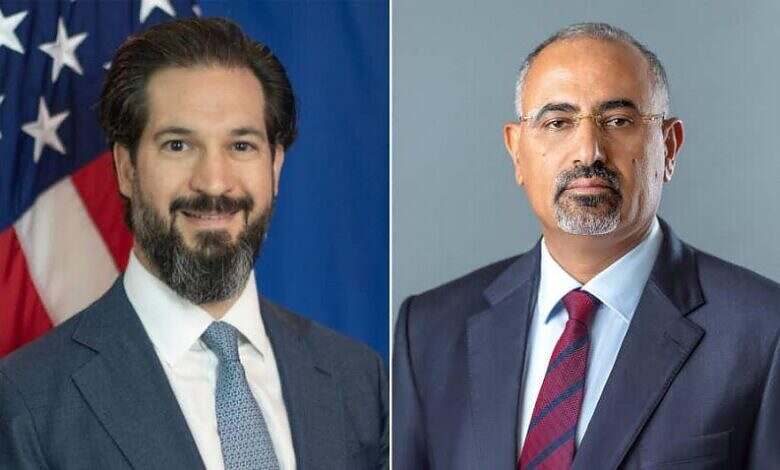 الزُبيدي يبحث مع السفير الأميركي دعم الحكومة واستئناف تصدير النفط