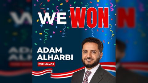 فوز الأمريكي من أصل يمني آدم الحربي بمنصب عمدة مدينة هامترامِك