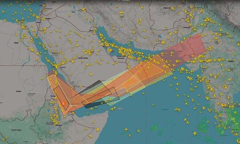 سحب الرماد البركاني القادمة من إثيوبيا تتمدد إلى أجواء اليمن والأرصاد تصدر إجراءات وقائية