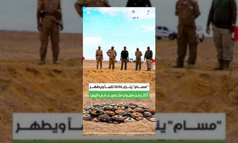 فرق مسام تزيل آلاف الألغام وتطهر مساحات واسعة في اليمن