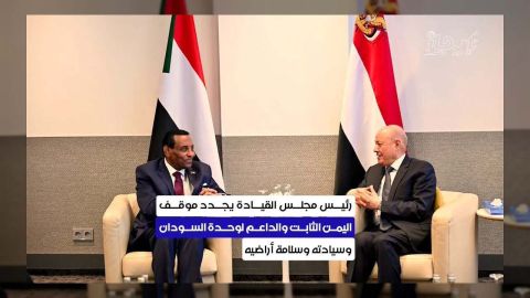 الرئيس يجدد دعم اليمن للسودان ويحذر من تقويض الدول